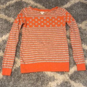 J.CREW orange and grey sweater